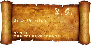 Witz Orsolya névjegykártya